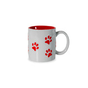 WD LifeStyle Mug en pierre de taille décoré d'une patte rouge.