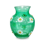 Vase en verre WD LifeStyle avec décorations extérieures vertes