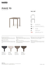 nardi nardi piave 70 tavolo quadrato verniciato antracite lamin materia antracite ean 8010352554344