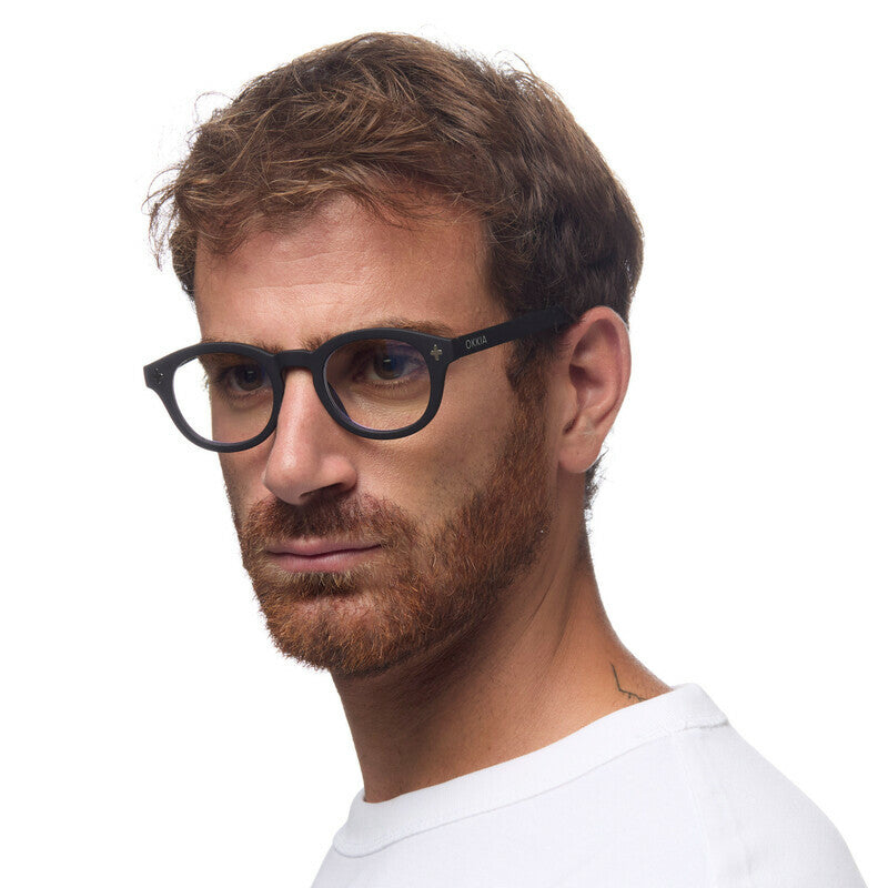 okkia okkia occhiale da lettura mod nashville premontato soft touch spring anti luce blu nero diottrie 1 50 ean 8056211374944