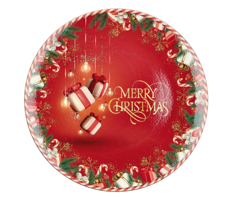 regalo italiano regalo italiano sottopiatto natale tondo plastica d 33 cm ass multicolor 1 pz ean 8057586065031