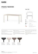 nardi nardi piave 160 x 90 tavolo rettangolare verniciato tabacco lamin materia tabacco ean 8010352555662