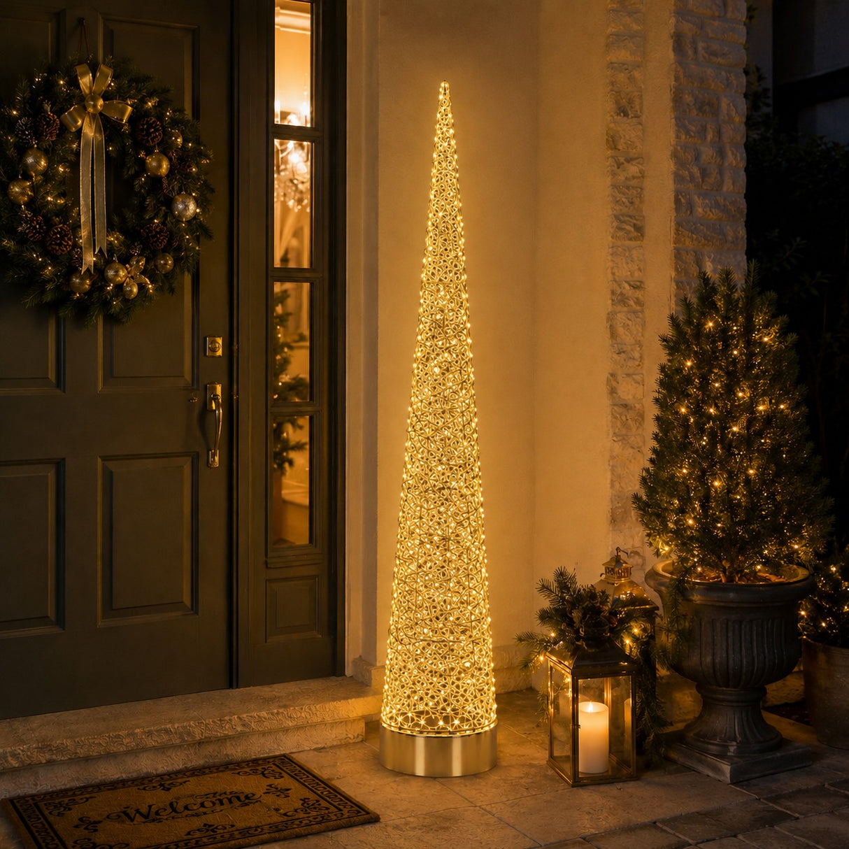 ad trend ad trend albero di natale in ferro e pe oro con 1 800 led h 210 cm ean 8057586112148