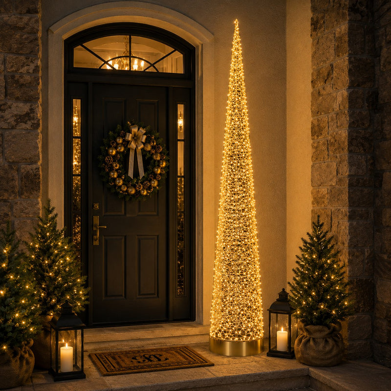 ad trend ad trend albero di natale in ferro e pe oro con 2 400 led h 280 cm ean 8057586112155