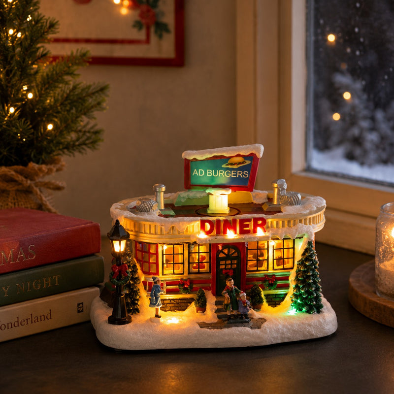 ad trend ad trend paesaggio di natale invernale con 20 led movimento e musica plastica e resina ean 8057586267060