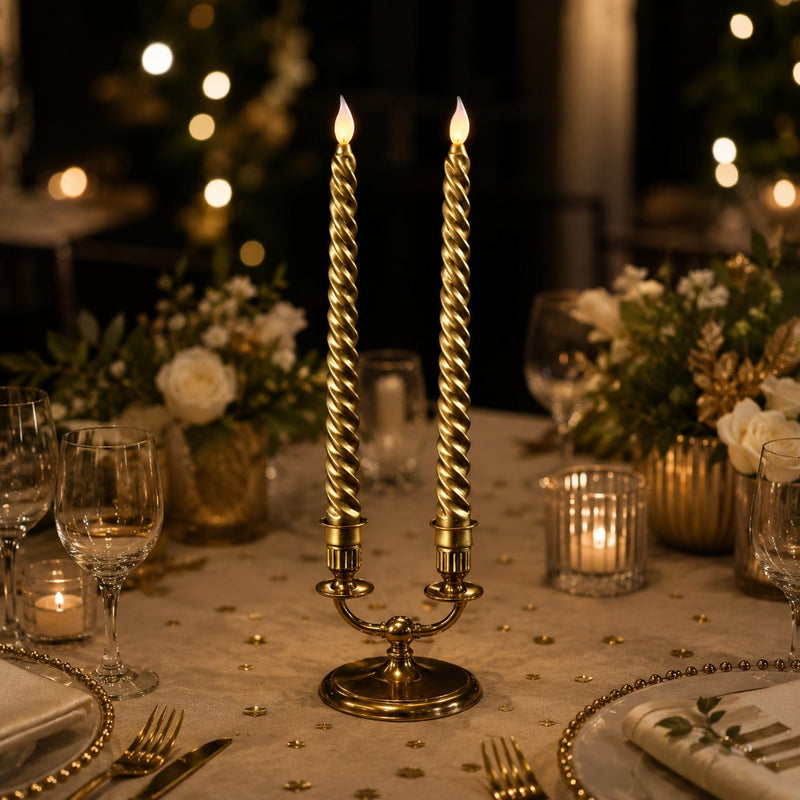 ad trend ad trend set 2 candele a spirale h 265 cm d 2 cm a batterie oro ean 8057586083974