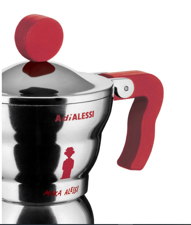 alessi alessi moka alessi caffettiera espresso 1 tazza manico e pomolo rosso ean 8003299488872