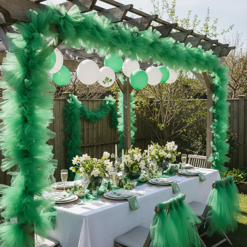 Tulle semi-trasparente per bomboniere, decorazioni e fai da te. ARPIMEX rotolo verde H 12,5 cm × 100 mt, rete fine, no sfilacciatura ean 8018318236549