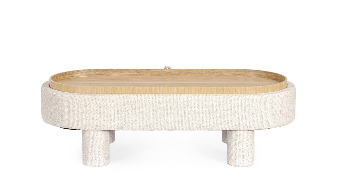 bizzotto bizzotto pouf tanya con vassoio ovale h 33 cm 110 x 50 cm bianco ean 8051836796683