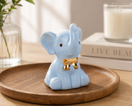 cupidoco cupidoco elefantino azzurro decorativo bomboniera nascita e battesimo in resina h 5 cm ean 8058196015942