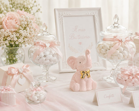 cupidoco cupidoco elefantino rosa decorativo bomboniera nascita e battesimo in resina h 8 cm ean 8058196015867