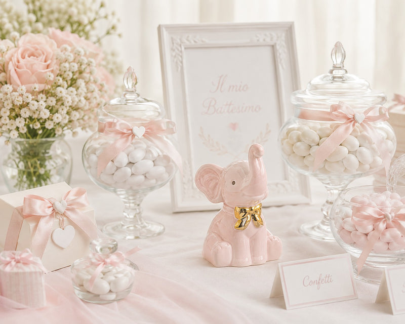 cupidoco cupidoco elefantino rosa decorativo bomboniera nascita e battesimo in resina h 8 cm ean 8058196015867