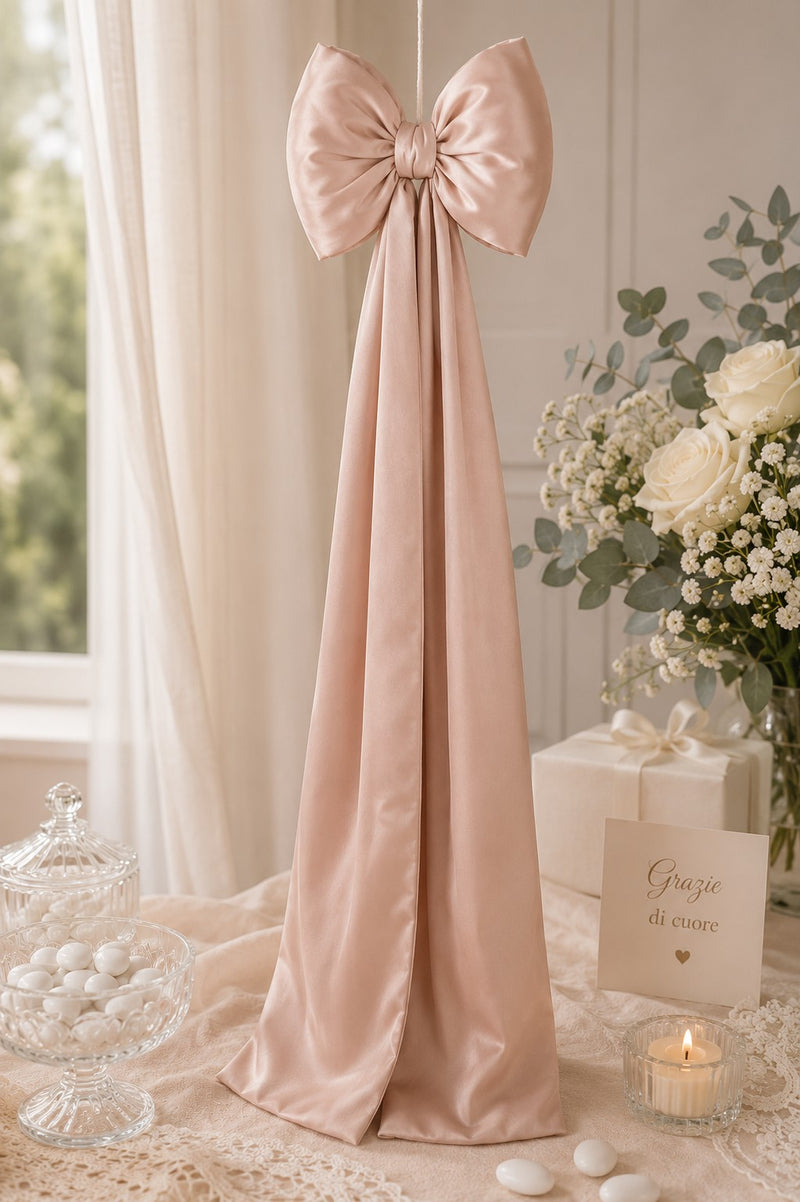 cupidoco cupidoco fiocco in raso cipria da appendere decorazione elegante 33 x h 130 cm ean 8058196011449