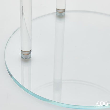 edg enzo de gasperi edg enzo de gasperi alzata decorativa splendor rotonda 3 piani h 38 cm d 30 cm vetro natural ean 8059824514974