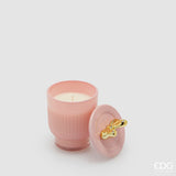 edg enzo de gasperi edg enzo de gasperi candela di natale fiocco con vaso h 11 cm d 7 cm rose water rosa oro ean 8059824543929