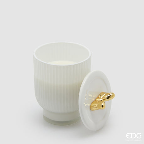 edg enzo de gasperi edg enzo de gasperi candela di natale fiocco con vaso h 15 cm d 10 cm frangipani bianco oro ean 8059824544100
