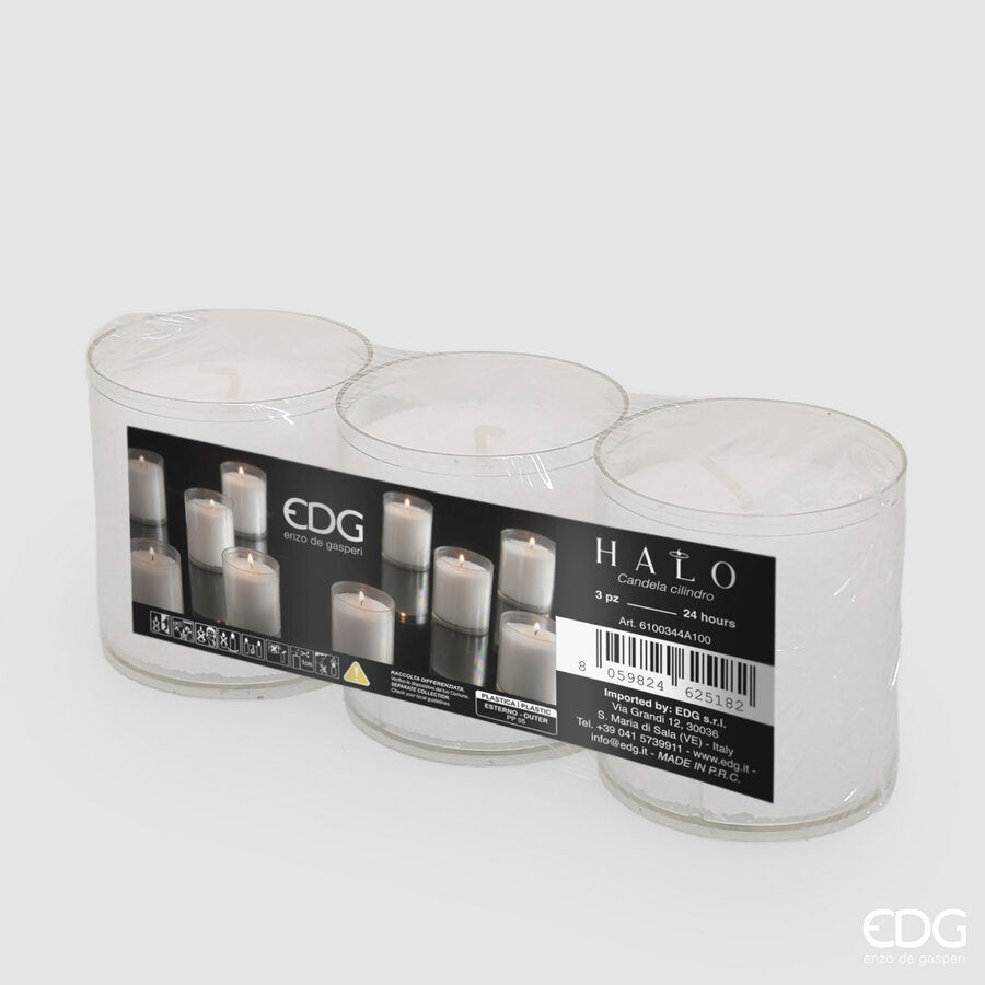 edg enzo de gasperi edg enzo de gasperi candela halo cilindro h 65 cm d 5 cm cf 3 pz bianco ean 8059824625182