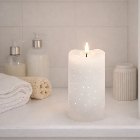 edg enzo de gasperi edg enzo de gasperi candela led starry con moccolo h 15 cm d 75 cm ip20 avorio ean 8059824475619