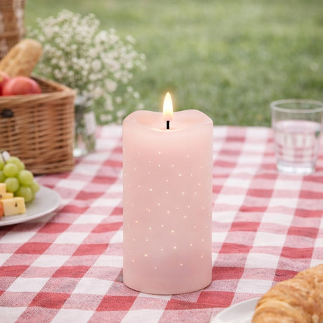 edg enzo de gasperi edg enzo de gasperi candela led starry con moccolo h 15 cm d 75 cm ip20 rosa chiaro ean 8059824475671