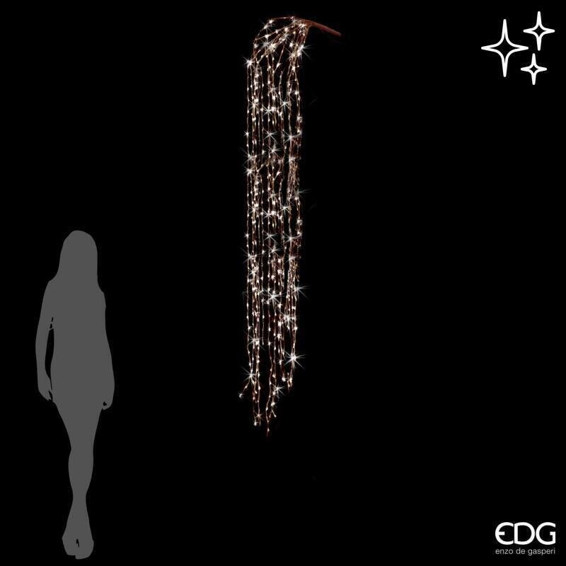 edg enzo de gasperi edg enzo de gasperi cascata natalizia a led 40 fili 1 120 luci l 240 cm cavo 10 mt camel ean 8056372302480