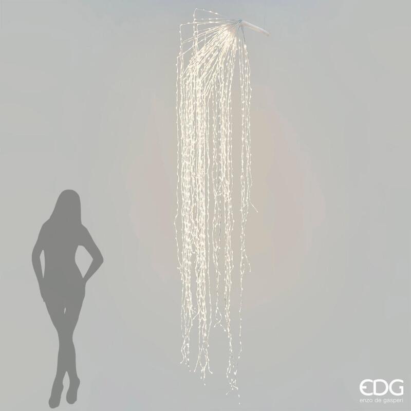 edg enzo de gasperi edg enzo de gasperi cascata natalizia a led 56 fili 2 016 luci l 290 cm cavo 10 mt avorio ean 8056372534157