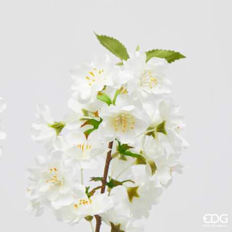 edg enzo de gasperi edg enzo de gasperi ciliegio ramo con foglie h 90 cm pianta artificiale colore bianca ean 8059824610102