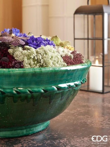 edg enzo de gasperi edg enzo de gasperi ciotola fenice deco h 23 cm d 60 cm ceramica waterproof verde ean 8056372828492