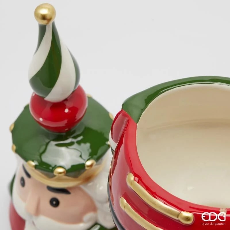 edg enzo de gasperi edg enzo de gasperi contenitore soldatino natale h 46 cm d 16 cm green red ean 8059824539519