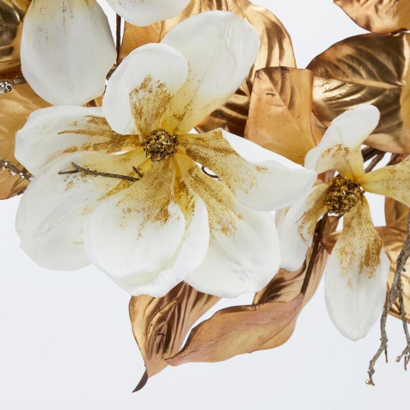 edg enzo de gasperi edg enzo de gasperi corona magnolia natalizia shine d 75 cm bianco oro ean 8059824205094