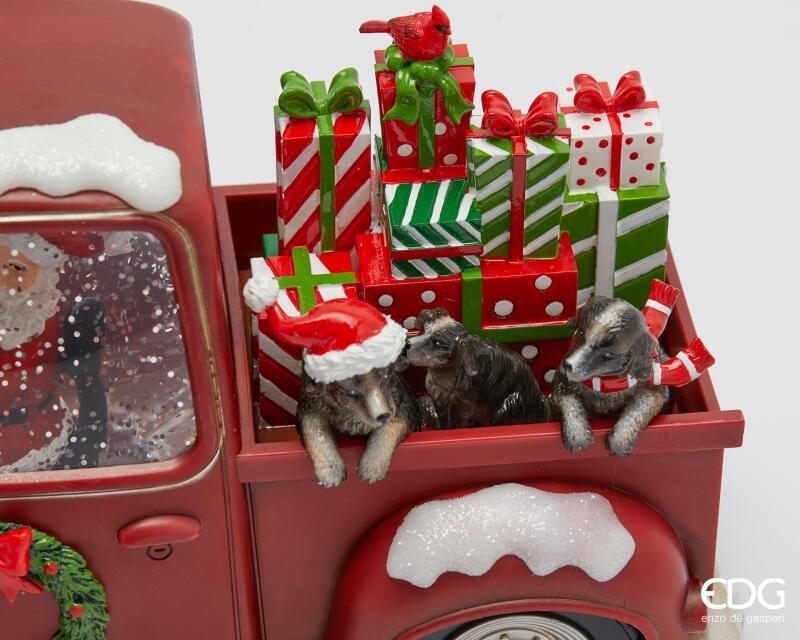 edg enzo de gasperi edg enzo de gasperi decor pick up con babbo natale e biscotti h 16 cm l 28 cm l 12 cm musica mov led red ean 8059824583307