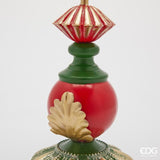 edg enzo de gasperi edg enzo de gasperi decoro albero di natale con decorazioni metallo h 125 cm green red ean 8059824542359