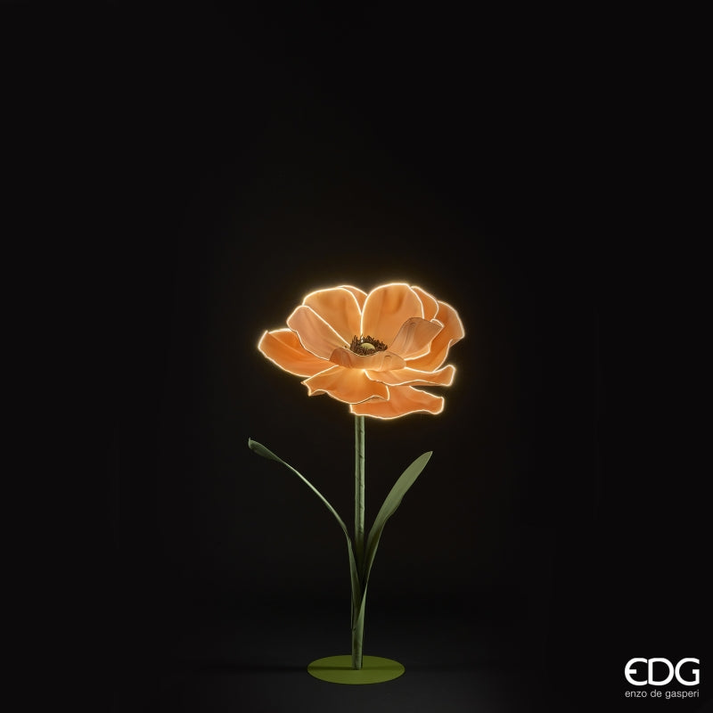 edg enzo de gasperi edg enzo de gasperi decoro anemone jumbo led con base h 110 cm d 65 cm arancione ean 8059824640291