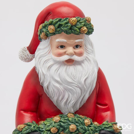 edg enzo de gasperi edg enzo de gasperi decoro babbo natale con corona h 39 cm l 20 cm l 16 cm green red ean 8059824541161