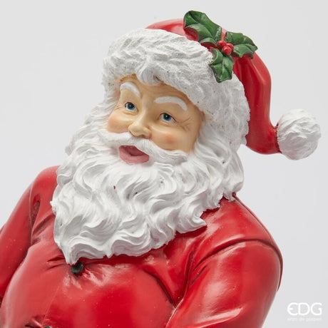 edg enzo de gasperi edg enzo de gasperi decoro babbo natale con sacco h 47 cm l 39 cm l 22 cm musica movimento led verde rosso ean 8059824561879
