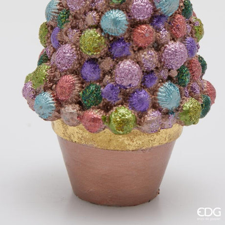 edg enzo de gasperi edg enzo de gasperi decoro decoglitter pino di natale h 17 cm d 7 cm poliresina mix rosa ean 8059824598059