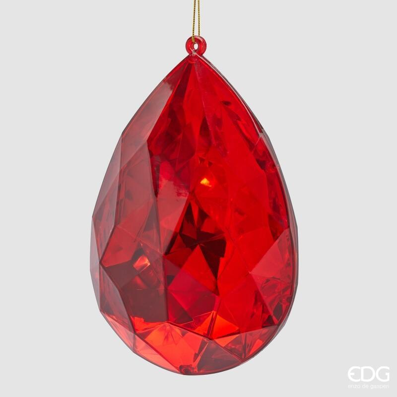edg enzo de gasperi edg enzo de gasperi decoro diamante goccia di natale da appendere h 23 cm l 16 cm l 10 cm pp red ean 8059824534026