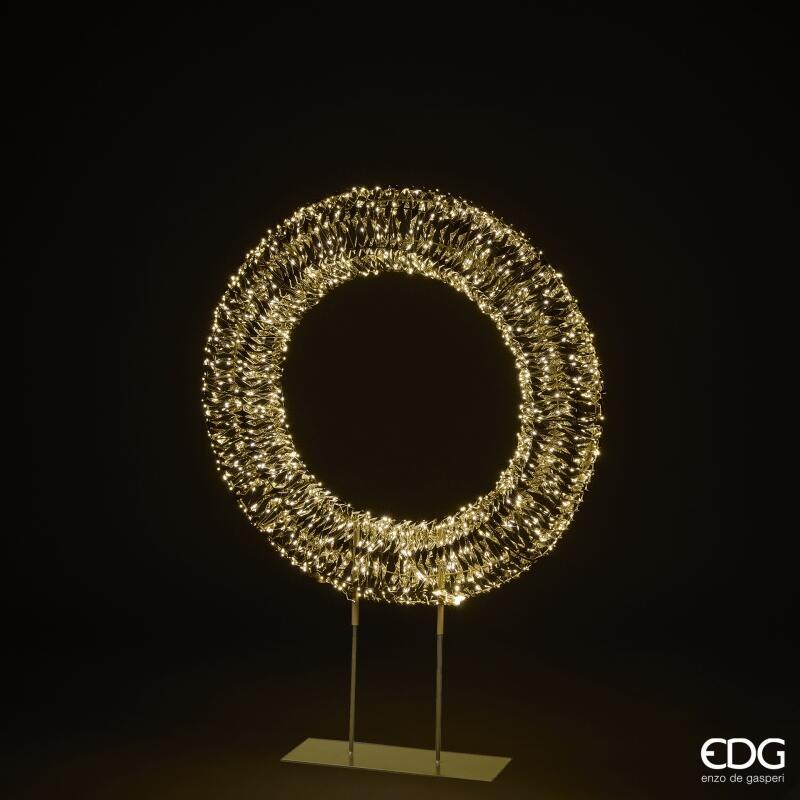 edg enzo de gasperi edg enzo de gasperi decoro natale corona con base 1 440 microled h 110 cm l 80 cm l 18 cm ip44 gold ean 8059824546982