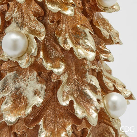 edg enzo de gasperi edg enzo de gasperi decoro pino di natale con perle h 64 cm d 21 cm gold ean 8059824562890