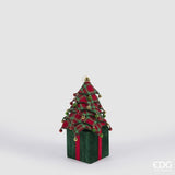 edg enzo de gasperi edg enzo de gasperi decoro pino di natale su pacco da appendere h 110 cm telescopico green red ean 8059824520975