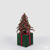 edg enzo de gasperi edg enzo de gasperi decoro pino di natale su pacco da appendere h 150 cm telescopico green red ean 8059824520937
