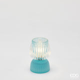 edg enzo de gasperi edg enzo de gasperi lampada da tavolo biforma a righe led h 13 cm d 9 cm ip20 celeste ean 8059824630414