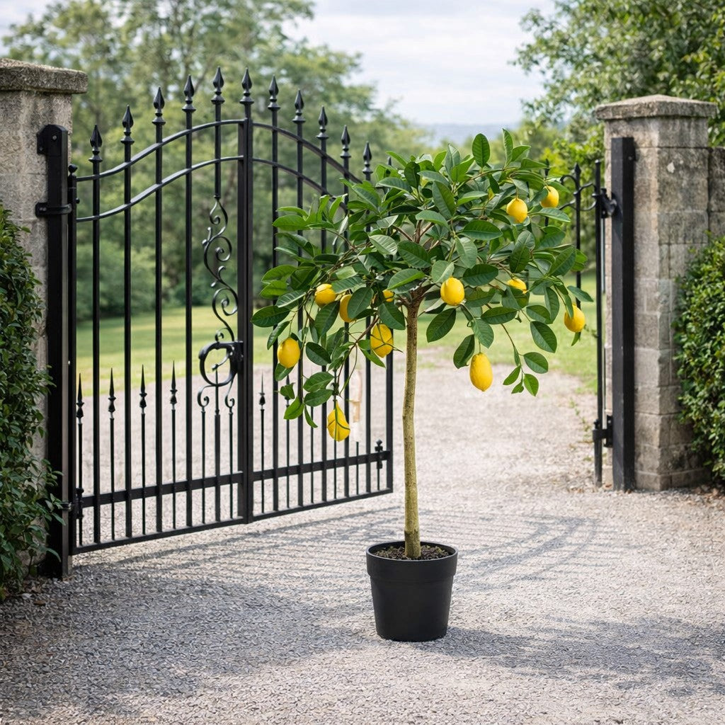 edg enzo de gasperi edg enzo de gasperi limone anti uv x19 con vaso pianta artificiale h 170 cm verde giallo ean 8059824607539