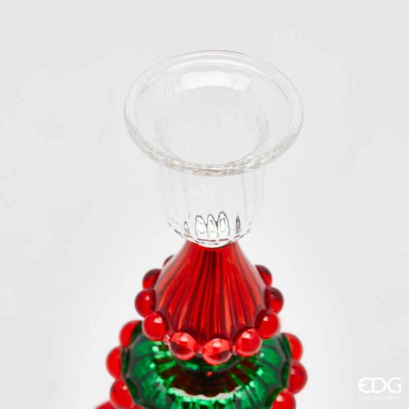 edg enzo de gasperi edg enzo de gasperi portacandela candy di natale h 25 cm green red ean 8059824510266