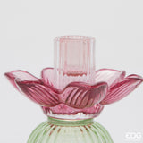 edg enzo de gasperi edg enzo de gasperi portacandela flower in vetro h 125 cm d 12 cm violet mix ean 8059824630292