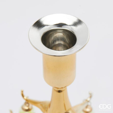 edg enzo de gasperi edg enzo de gasperi portacandela pino natalizio con decori h 28 cm vetro oro ean 8059824571854