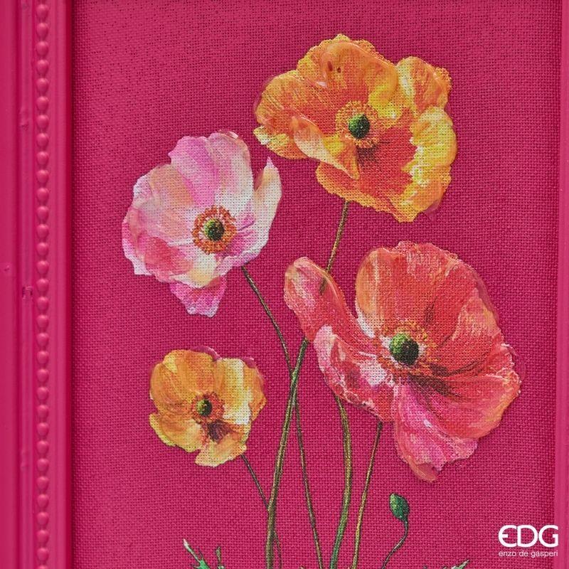 edg enzo de gasperi edg enzo de gasperi quadro rettangolare con fiori fuchsia 34 x 27 cm decorazione parete design moderno casa ean 8059824621009