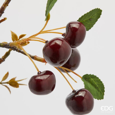 edg enzo de gasperi edg enzo de gasperi ramo di ciliegie artificiale h 95 cm con frutti e foglie burgundy