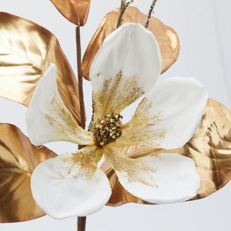 edg enzo de gasperi edg enzo de gasperi ramo magnolia shine natalizio h 61 cm bianco oro ean 8059824205032
