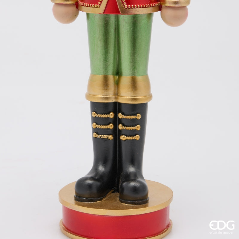 edg enzo de gasperi edg enzo de gasperi soldatino schiaccianoci natalizio h51 13 cm verde rosso decorazione di natale ean 8059824688682