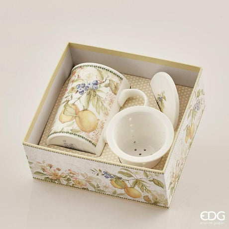 edg enzo de gasperi edg enzo de gasperi tazza con filtro porcellana h 17 cm d 20 cm 320 ml confezione regalo giallo ean 8056372397318